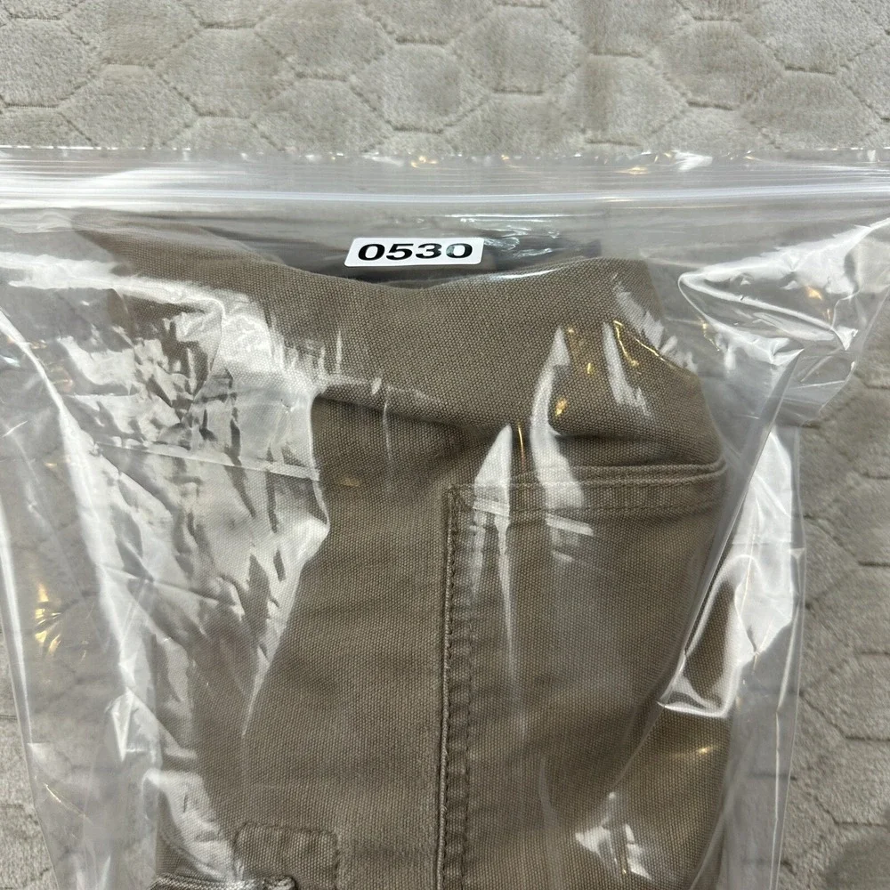 Eddie Bauer Mens Brown 34x28 Cargo Pants Pocket Button Zip Closure Straight Cut